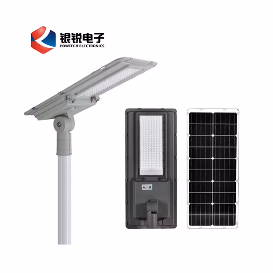 Nouveau moderne à haute luminosité extérieur étanche en aluminium intégré 30W 40W 60W 80W 100W LED tout en un lampadaire solaire