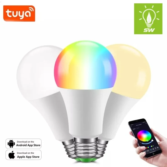 Lampe à économie d'énergie intelligente RVB éclairage d'urgence intérieur Bluetooth 85-265V WiFi Indoortuya télécommande IC/RC lumière à intensité variable E27 B22 ampoule LED